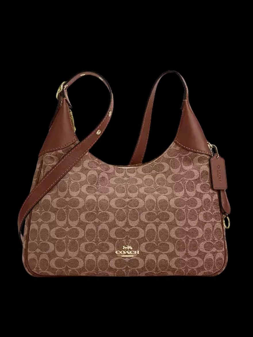 Coach Signature Canvas Shoulder Bag In Brown And Tan